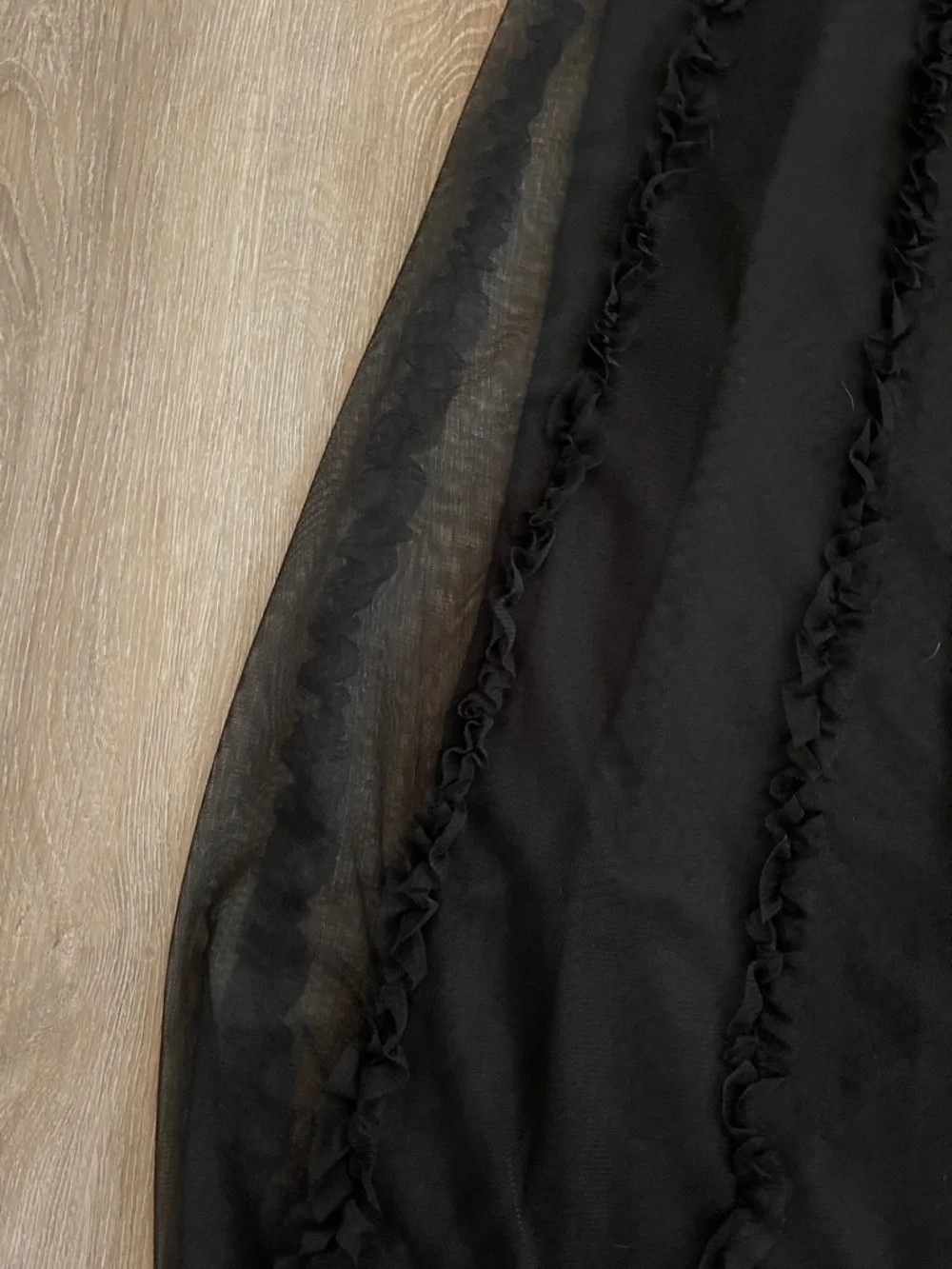 Boden Black Sheer Ruffle-Trim Maxi Dress - Picture 5 of 7